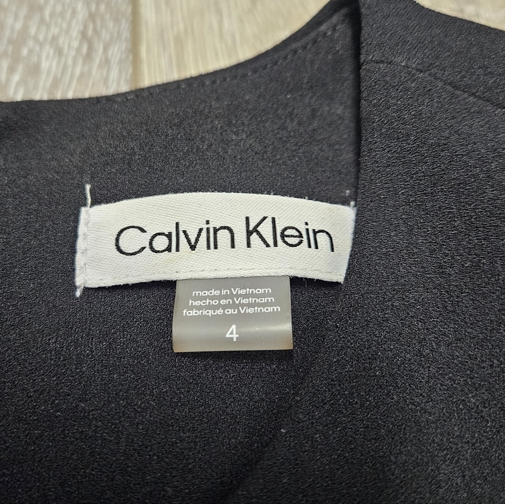 Calvin Klein Asymmetrical Zip Sheath Dress Black Bodycon Women's 4 Classic - Picture 10 of 11